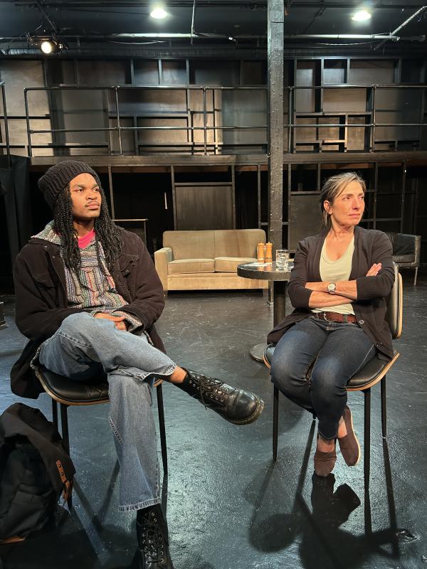 Actor performing an emotional moment in class