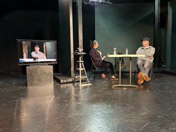 Actor receiving feedback during class