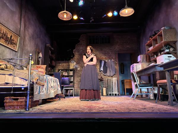 Actors performing a scene in class