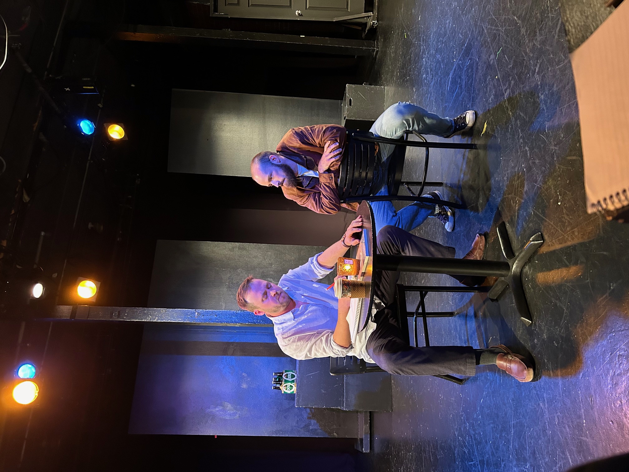 Michael Petted coaching actors during class