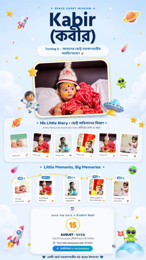 Kids Cosmic Space Birthday