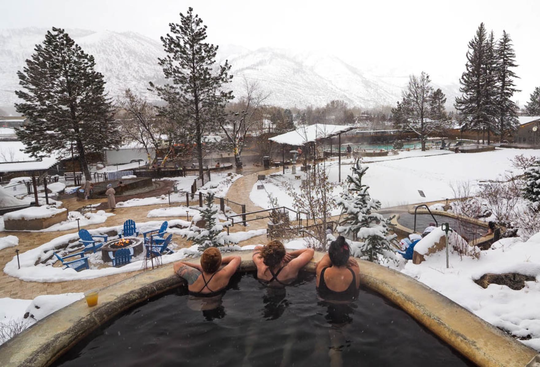 After a hard day of skiing, kick back at Durango Hot Springs