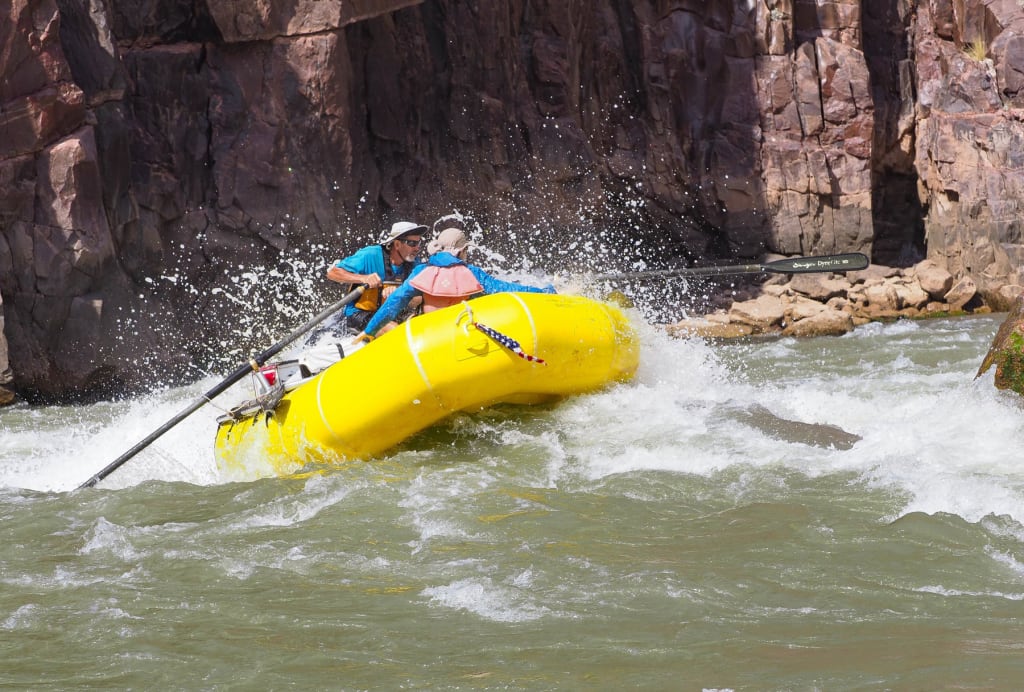 John Beard at Bedrock while rafting the Grand Canyon