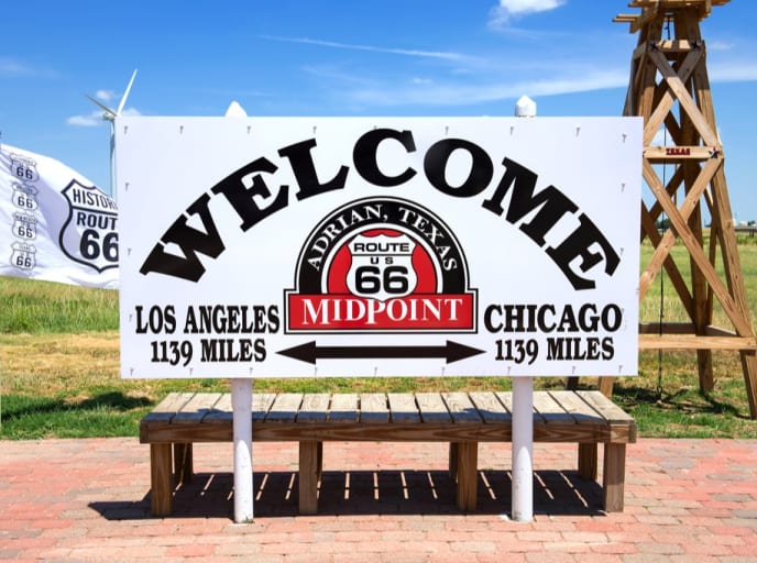 Midpoint Sign — Route 66