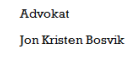 Advokat Jon Kristen Bosvik