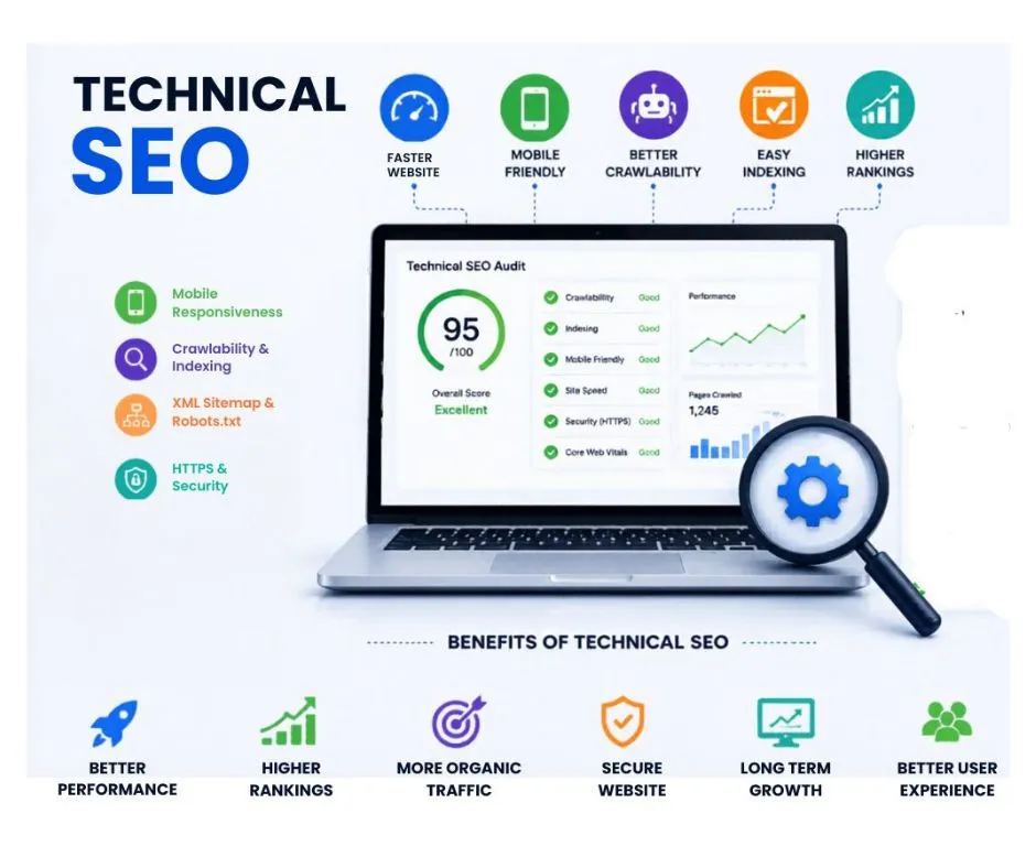 Technical SEO Audit Laptop Illustration