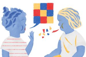 طفل طبيعي وطفل مصاب بالتوحد