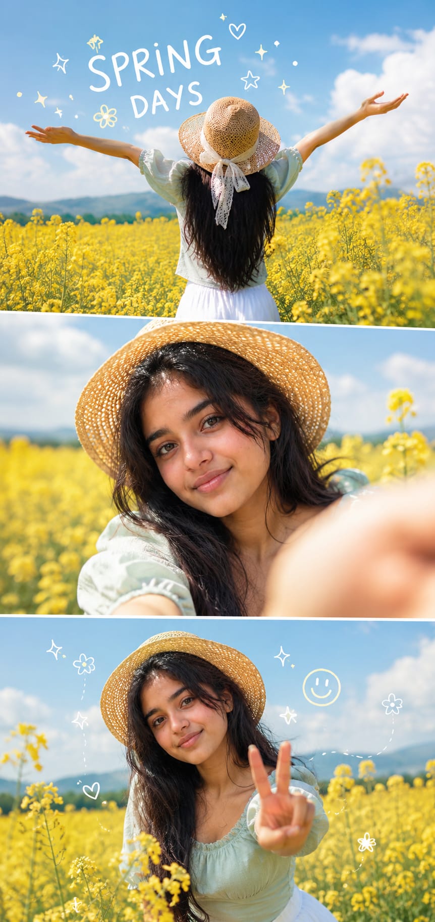 Spring Sparkle Collage — portrait AI prompt example