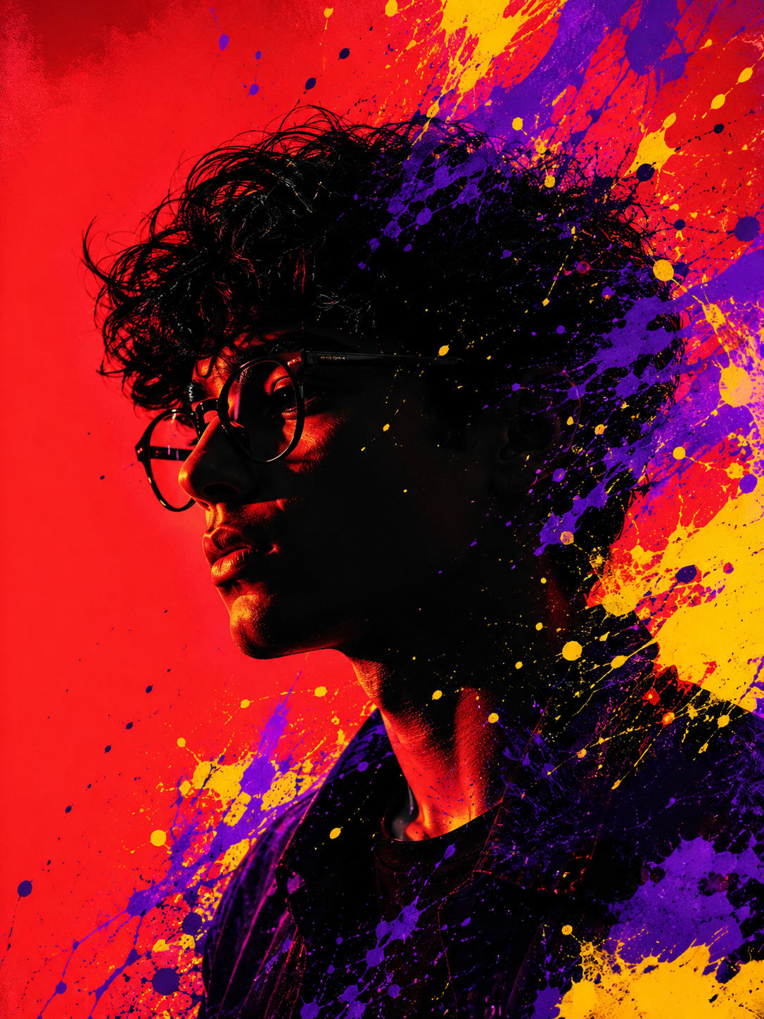 Vibrant Pop-Art Silhouette — Design AI prompt example