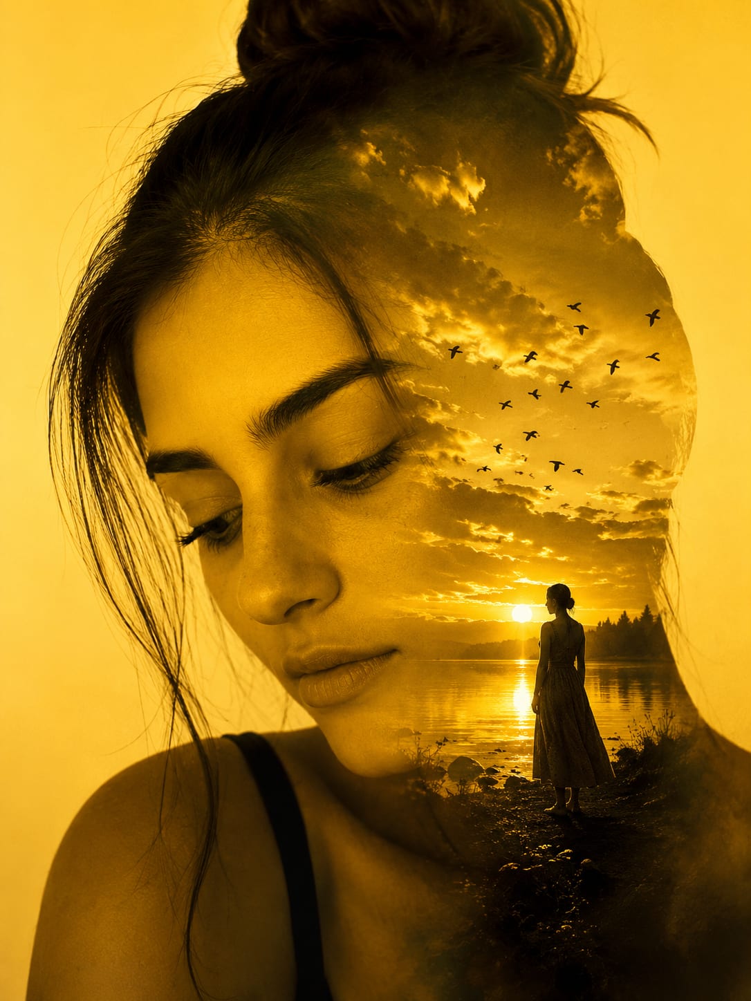 PicSzn AI prompt example: Monochromatic Dreamscape
