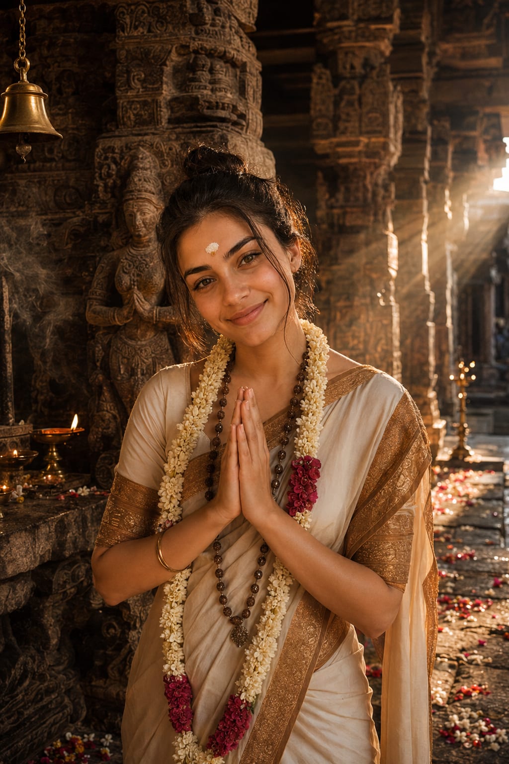Temple Aesthetic Portrait — Indian AI prompt example