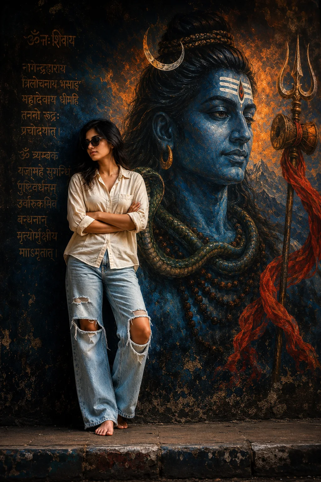 Divine Shiva Wall – Cinematic Street Portrait