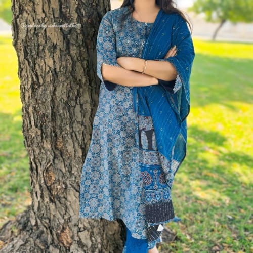 Premium Cotton Ajrakh Salwar Suit