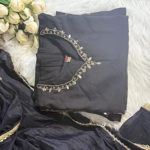 Roman Silk Party Wear Kurta – Mirror Work, Premium Fabric