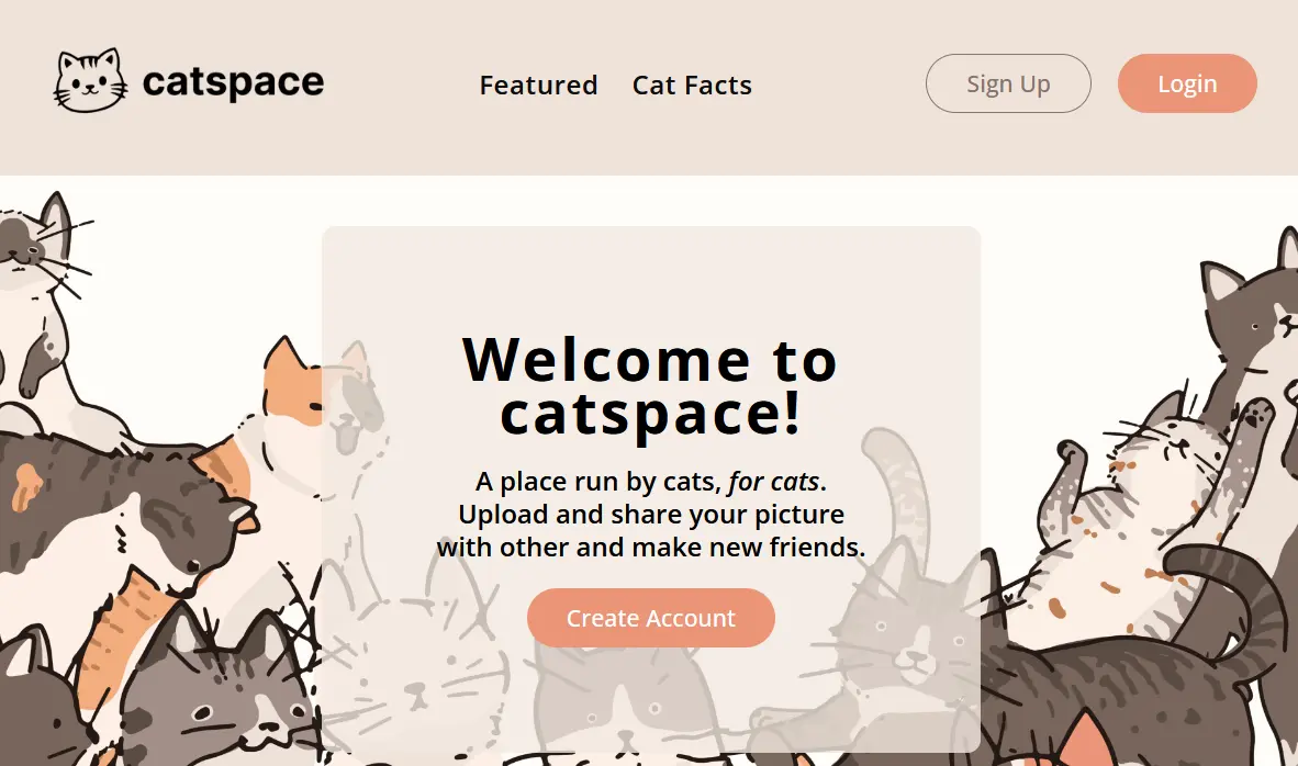 Catspace homepage