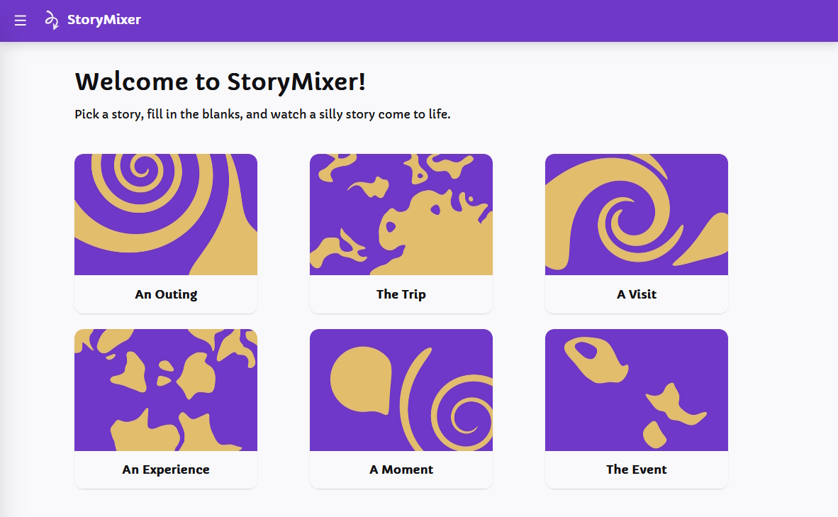 StoryMixer homepage