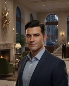 Luxury hotel scene for AI influencer generator