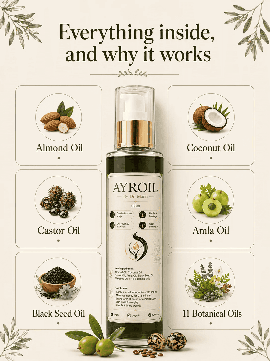 Ayroil Nourishing Hair Oil - 180ml