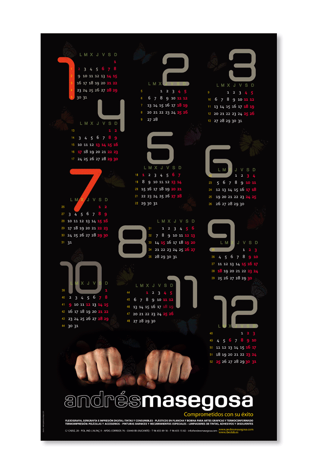 Calendarios lenticulares 3D publicitarios