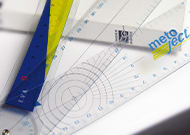 Regla goniómetro para merchandising