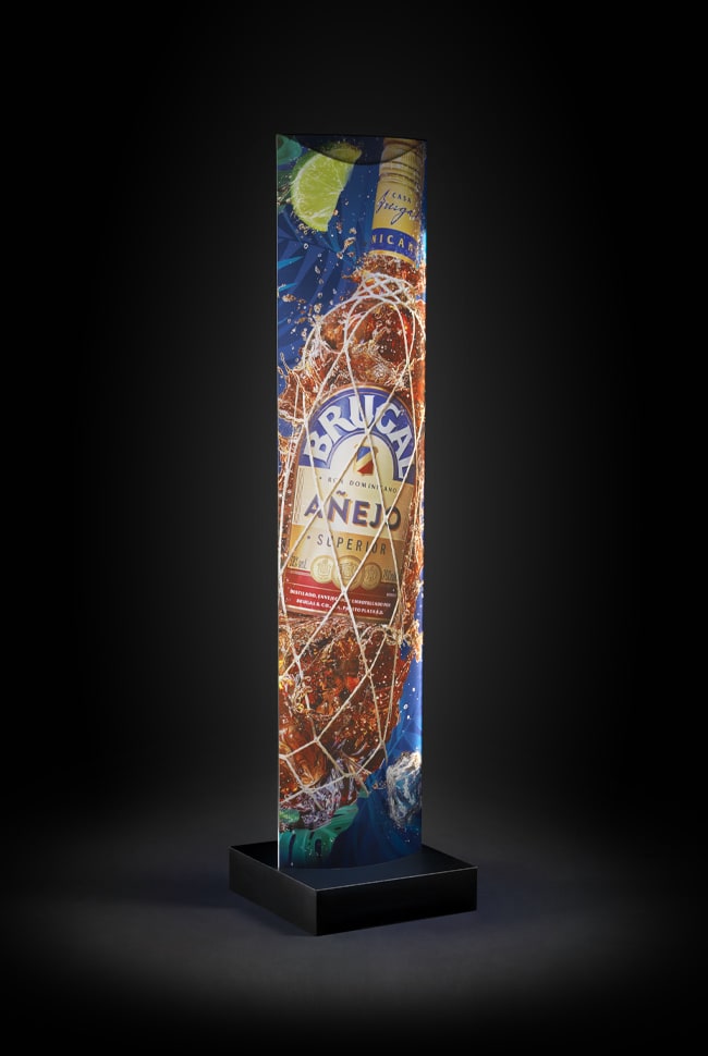 Displays promocionales con luces LED
