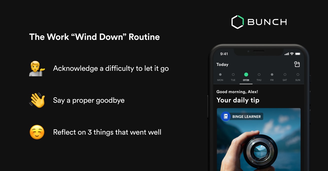 Work “Wind Down“ Routine Bunch Leadership Coach