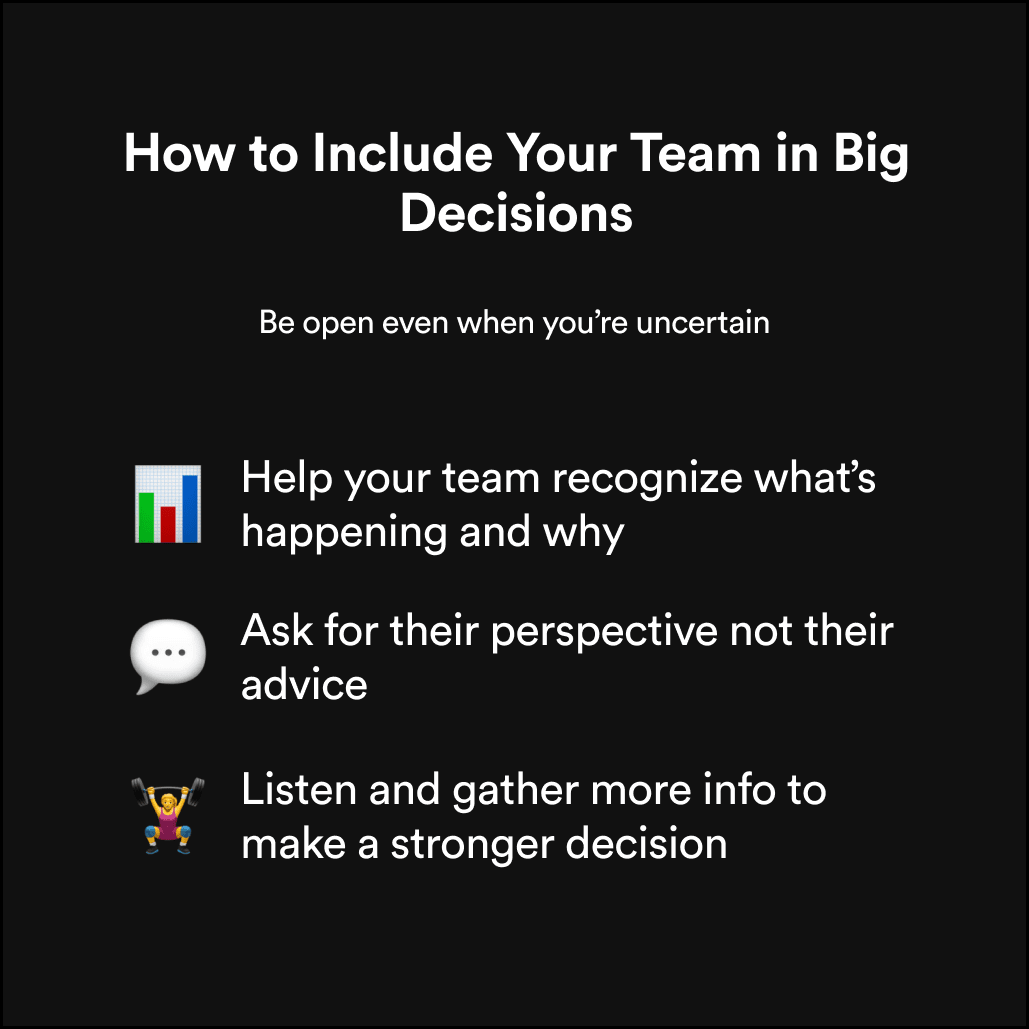 How to Include Your Team in Big Decisions | Bunch Leadership Coach