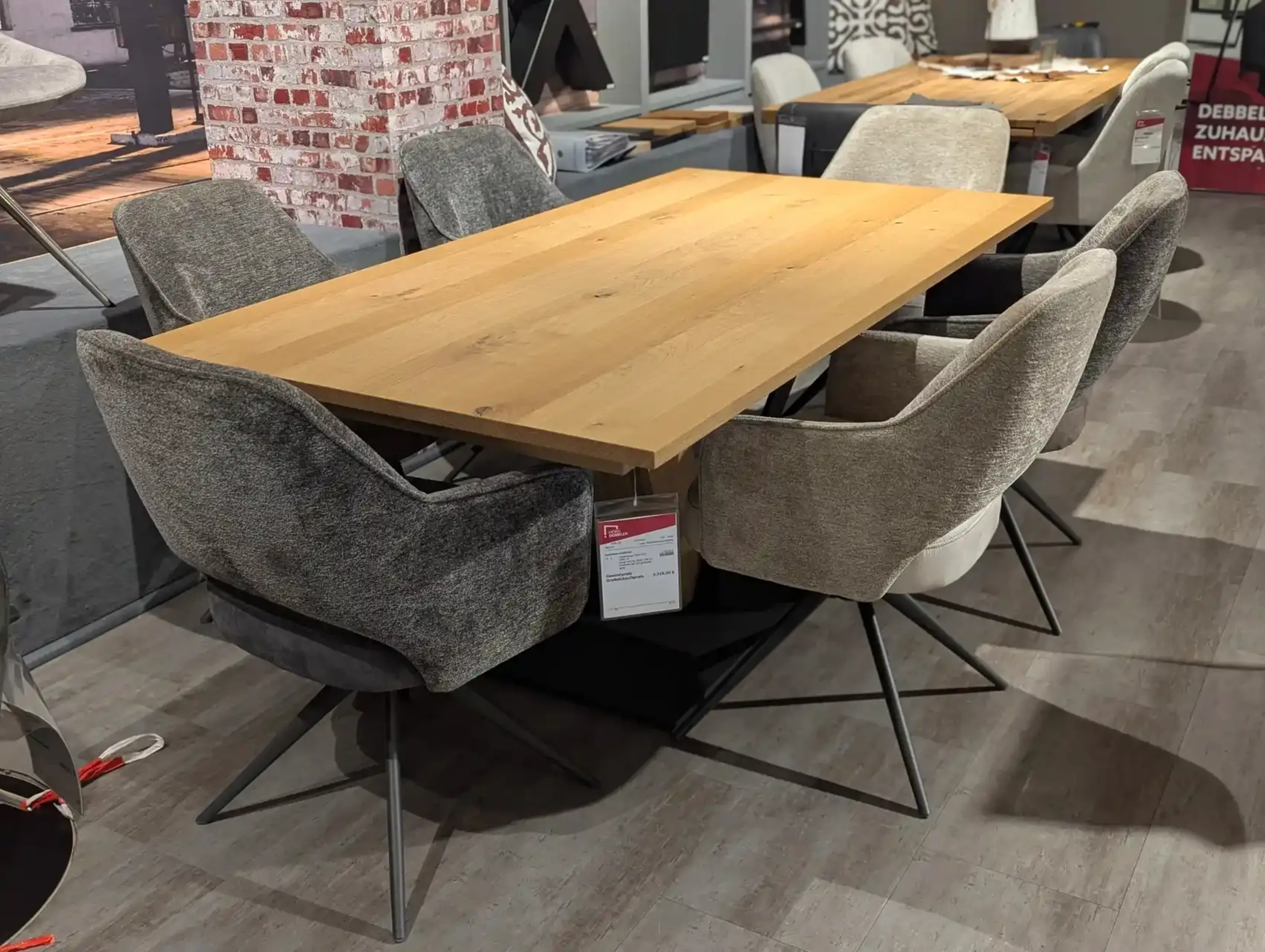 Esstisch Wildeiche 190x100x75 cm – Klappeinlage 100 cm