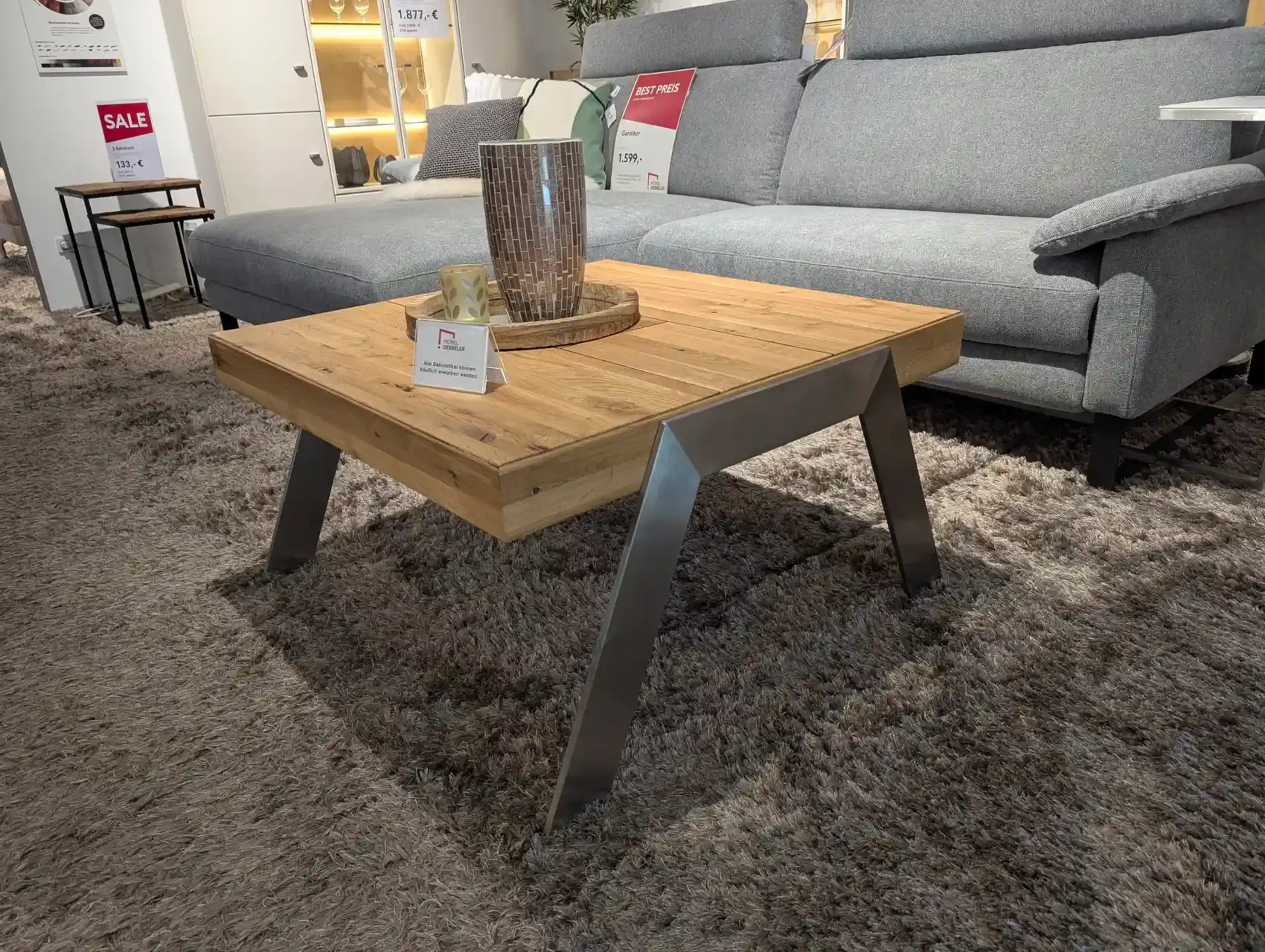 Couchtisch Wildeiche – 80 × 80 × 45 cm Couchtisch Wildeiche – 80 × 80 × 45 cm