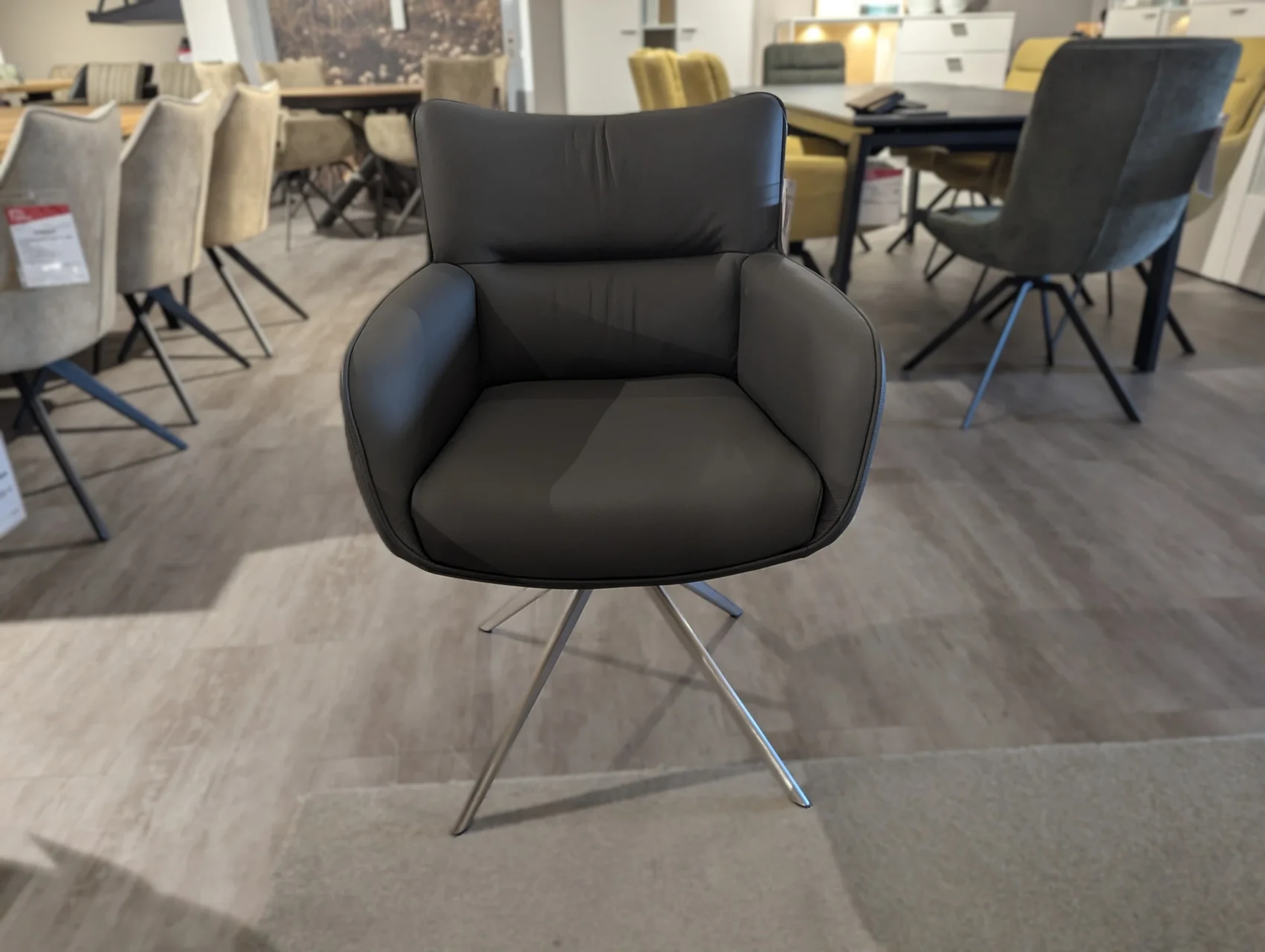 Armlehnstuhl Leder anthrazit