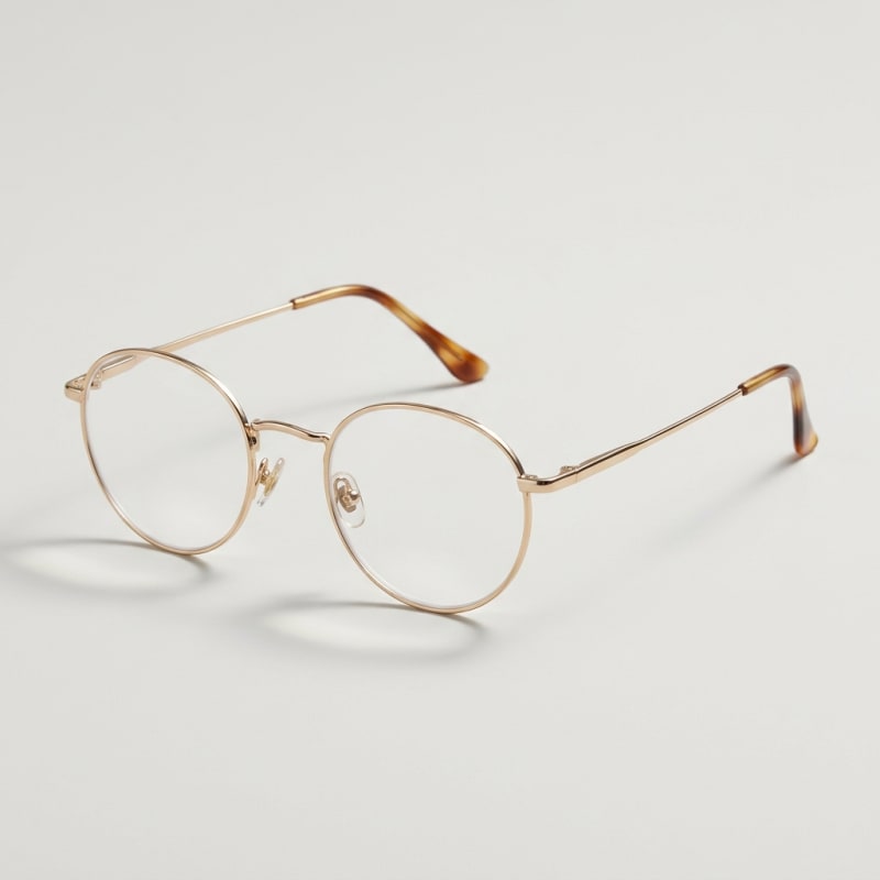 Round Metal Frame Reading Glasses +2.0 Power - Unisex