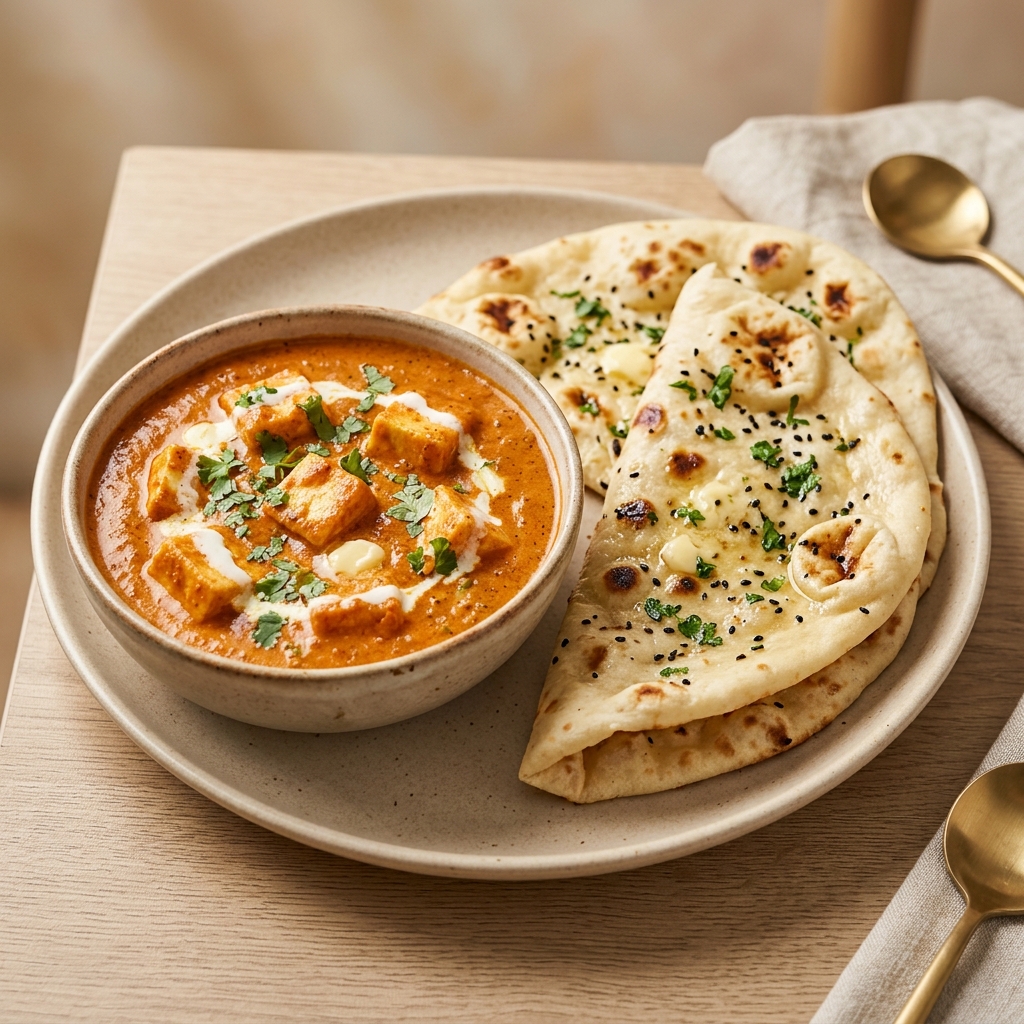 Paneer Butter Masala with Naan (2 pcs) - Creamy Rich