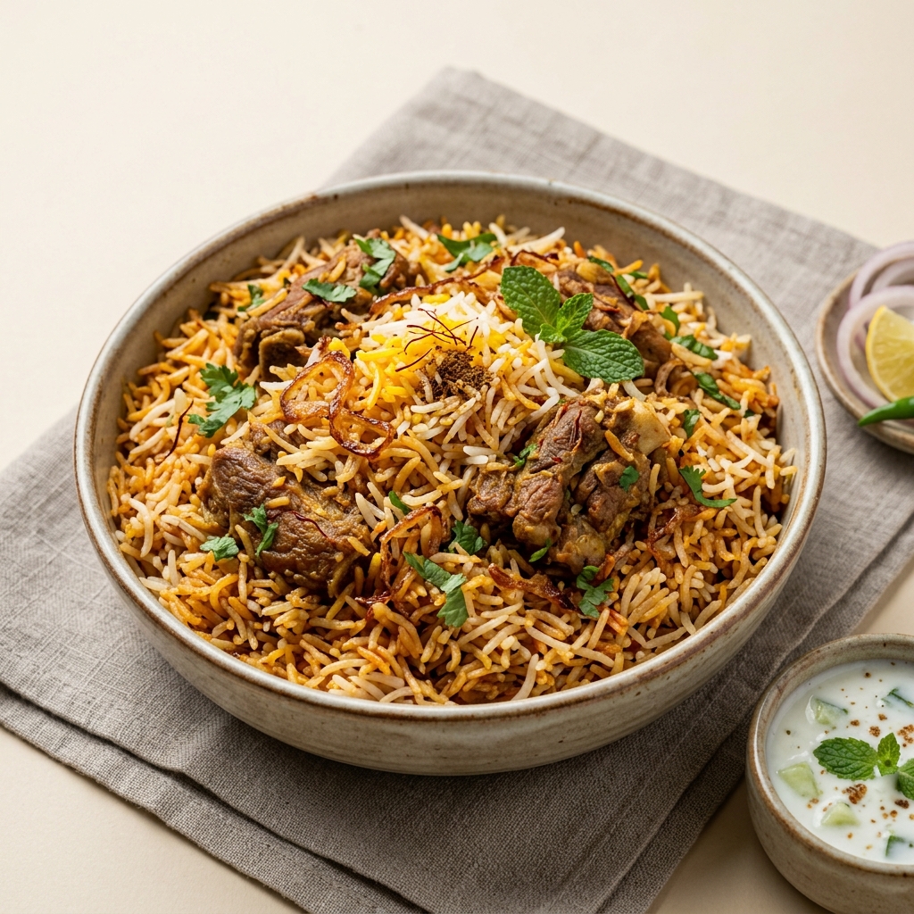 Hyderabadi Mutton Biryani (Full) - Aromatic Basmati