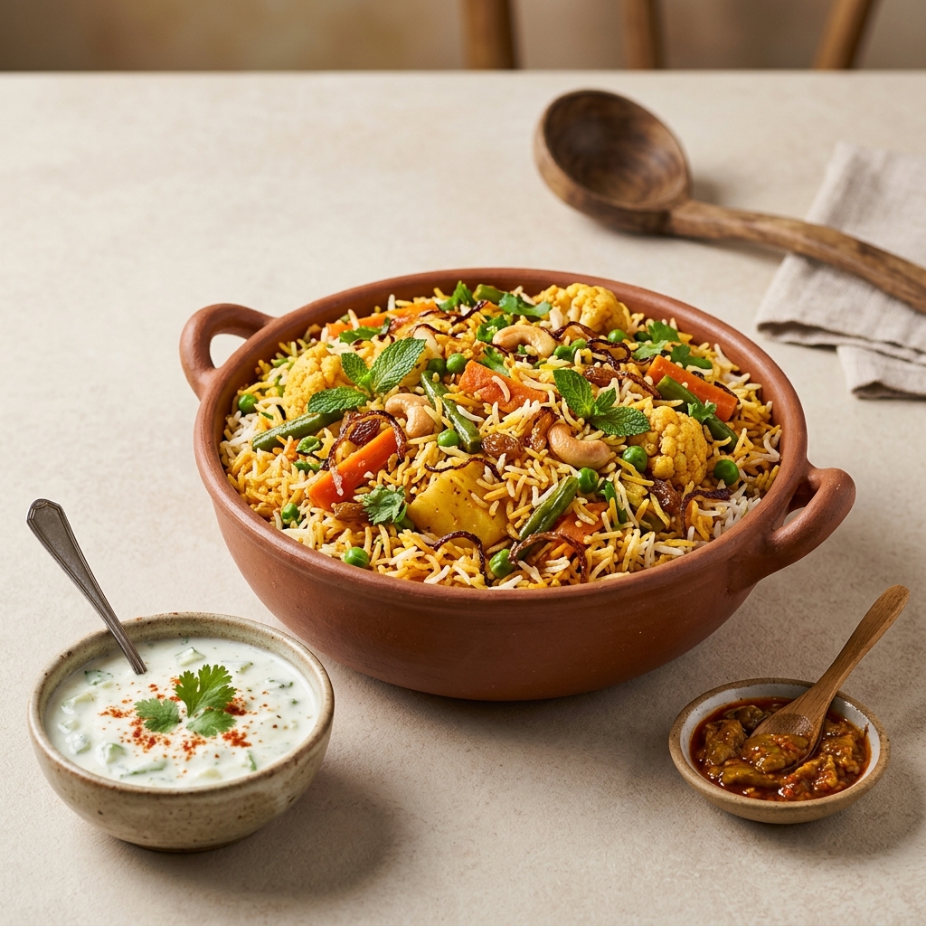 Vegetable Biryani with Raita - Family Pack (Serves 4)