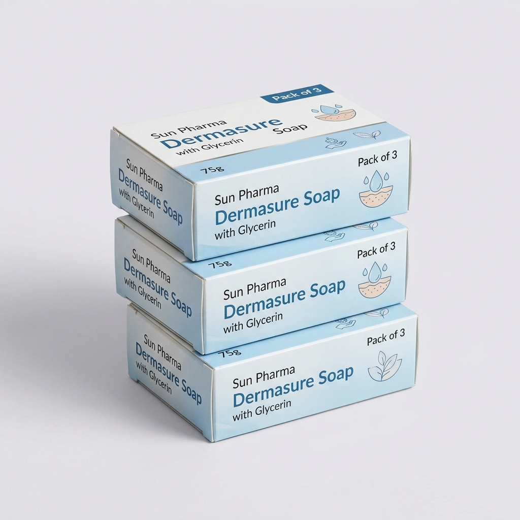 Sun Pharma Dermasure Soap with Glycerin - 75g (Pack of 3)