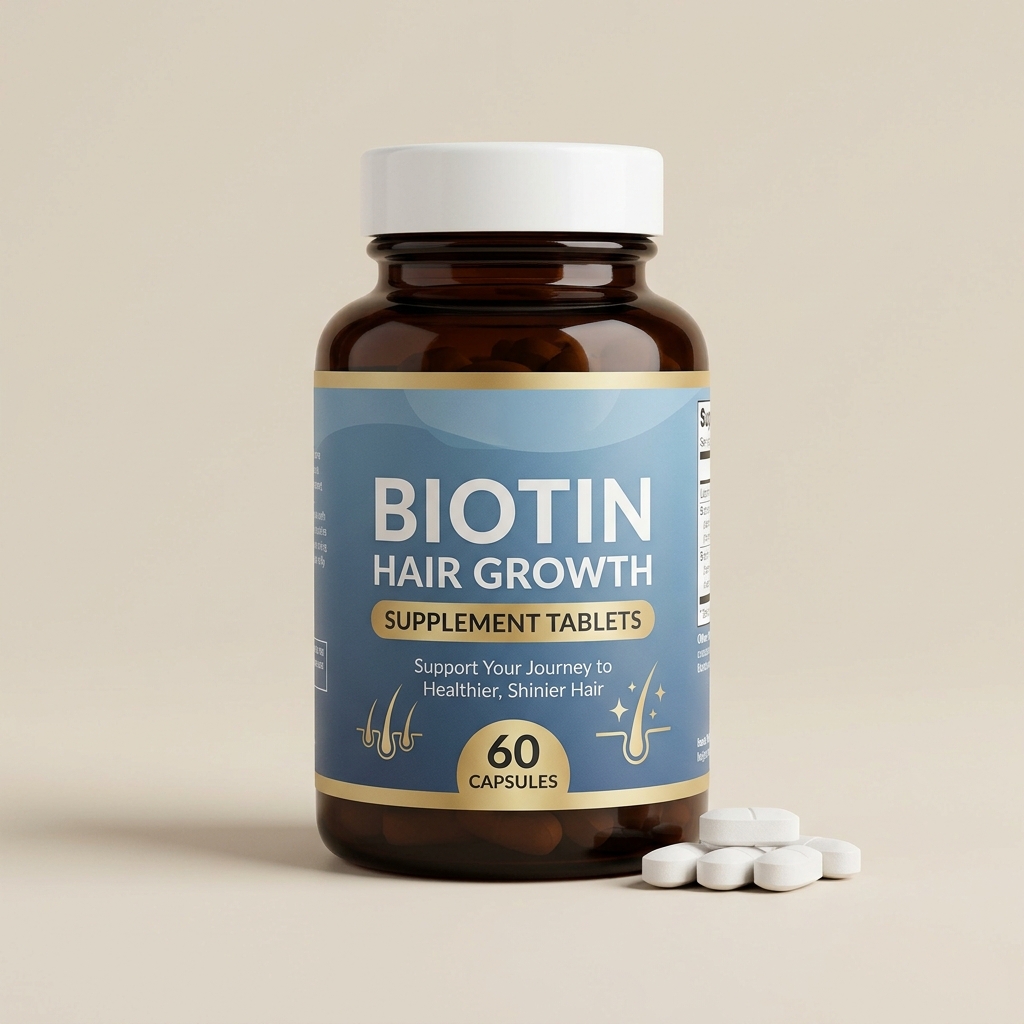 Biotin Hair Growth Supplement Tablets - 60 Capsules