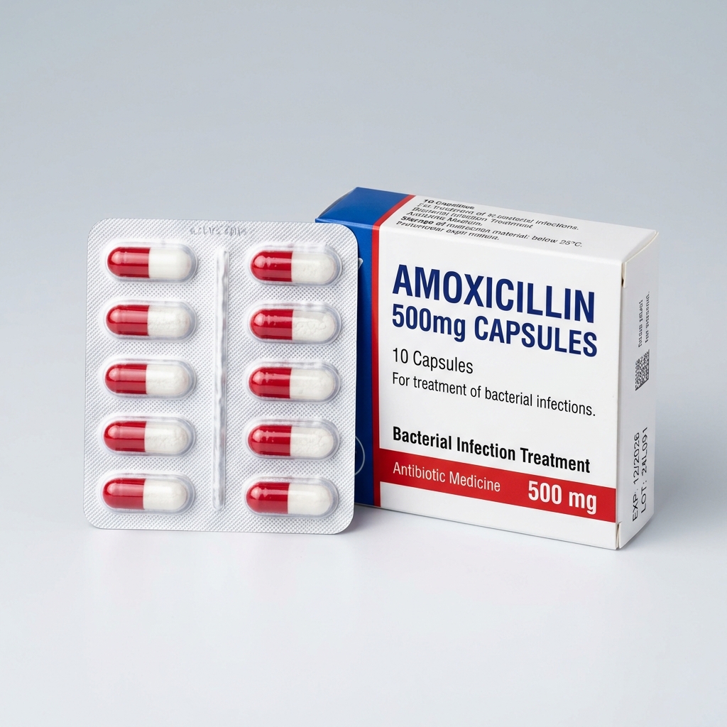 Amoxicillin 500mg Capsules - Bacterial Infection 10 Caps