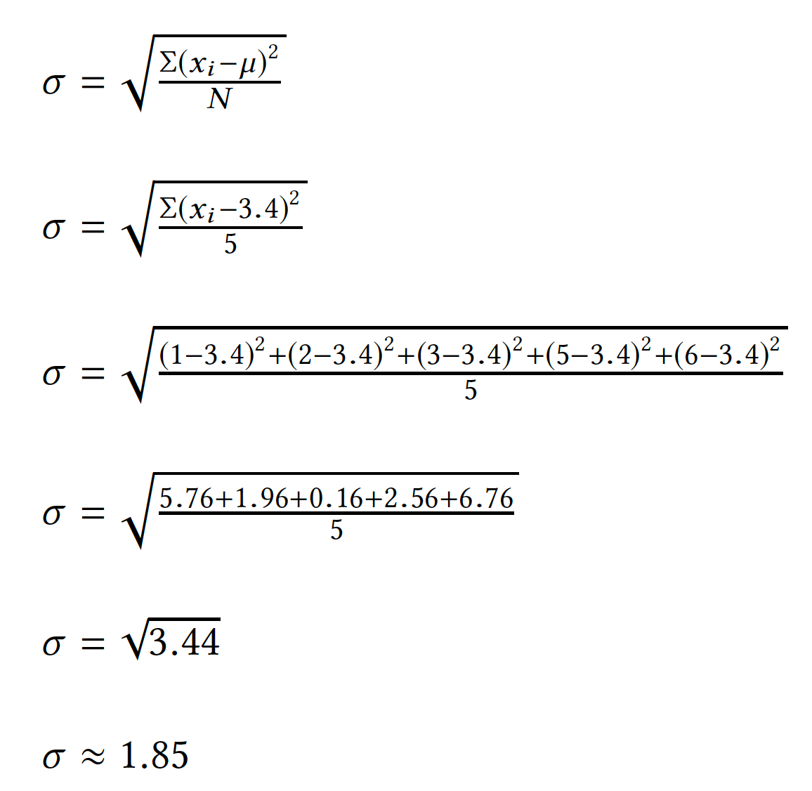 Standard deviation example