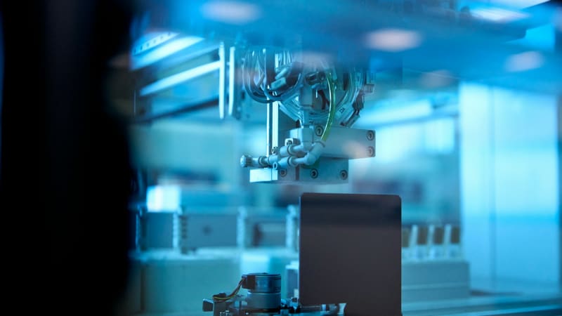 Robotic arm in an advanced technology laboratory