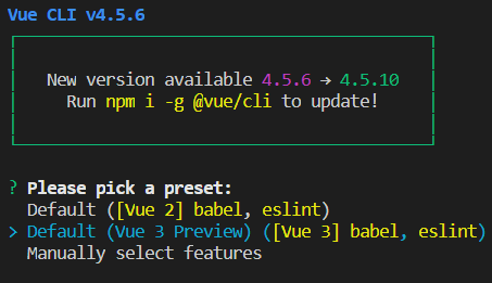 Vue.js 3 install