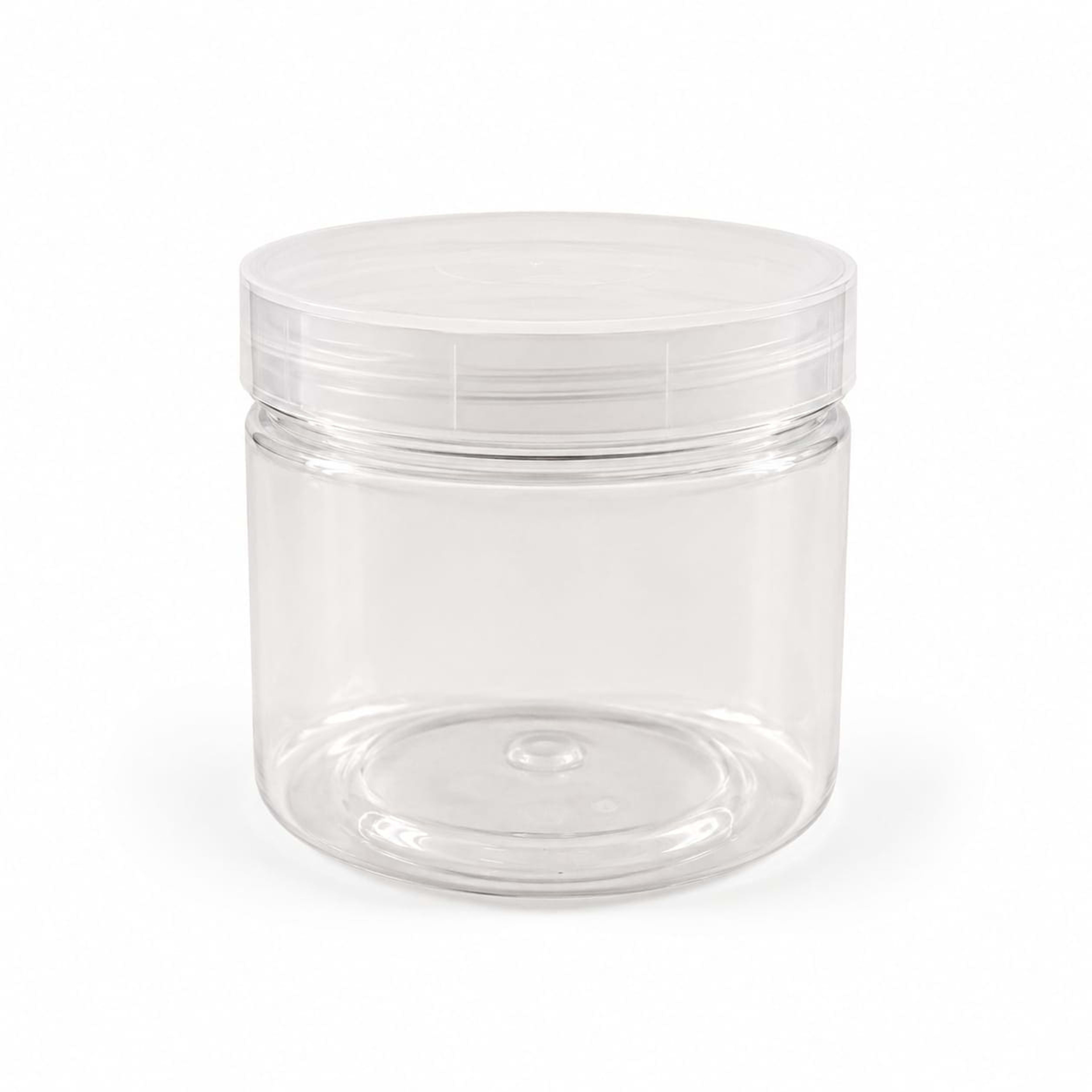 400ml Transparent PET Plastic Storage Jar with White Screw Lid | Food Grade Multipurpose Container