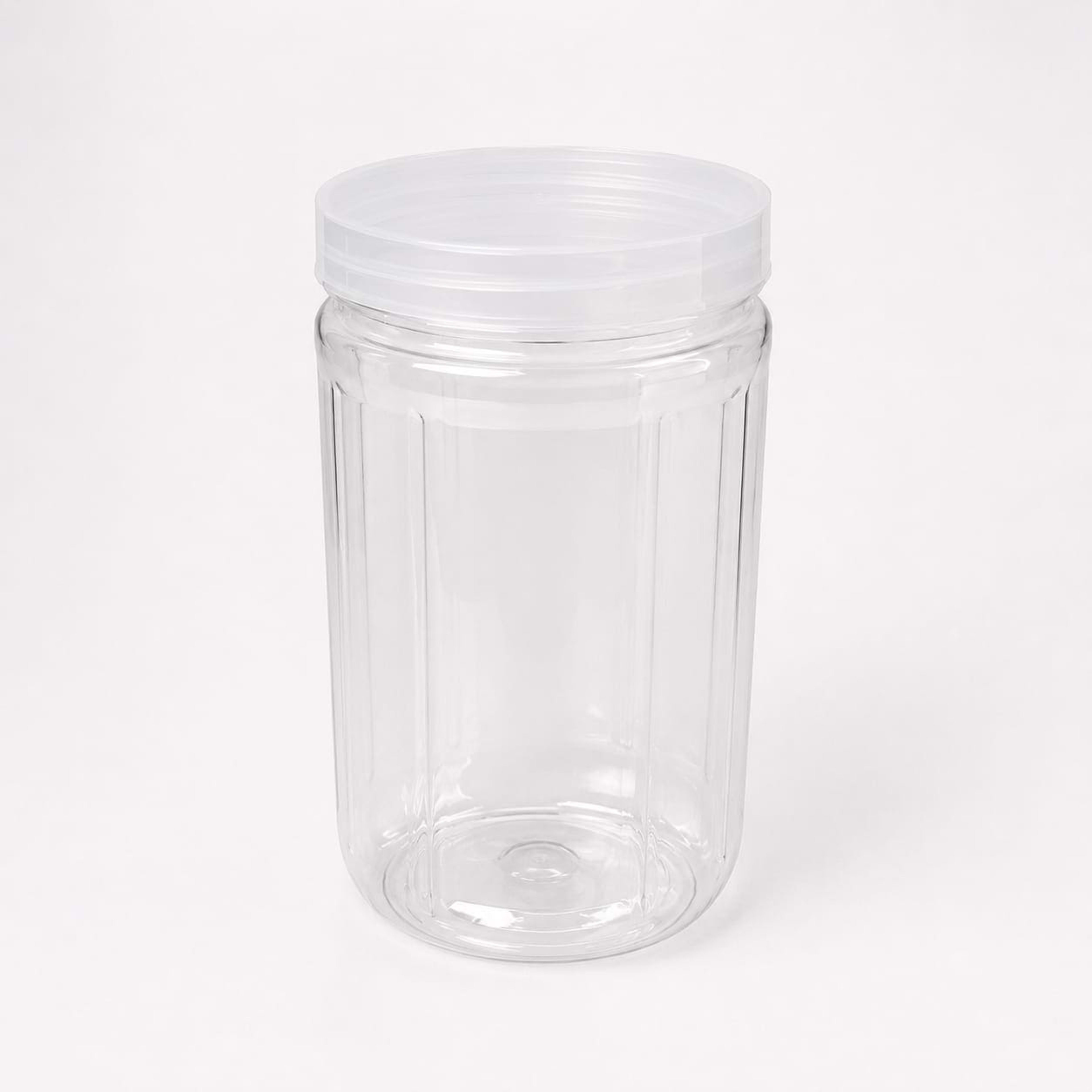 1500ml Transparent PET Plastic Storage Jar with White Screw Lid | Food Grade Multipurpose Container