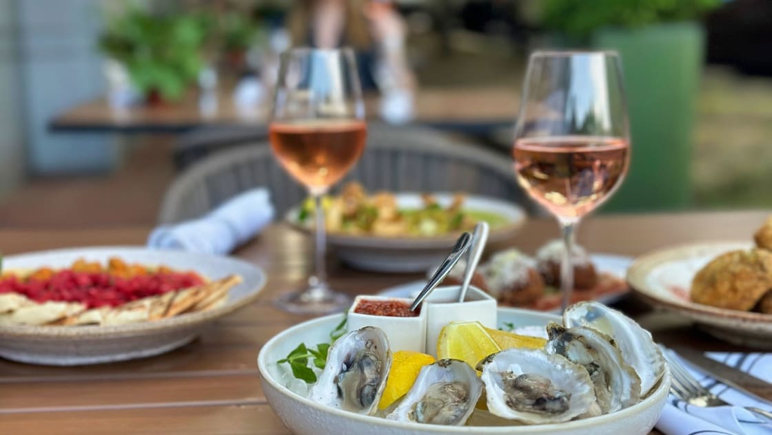 wine and oysters