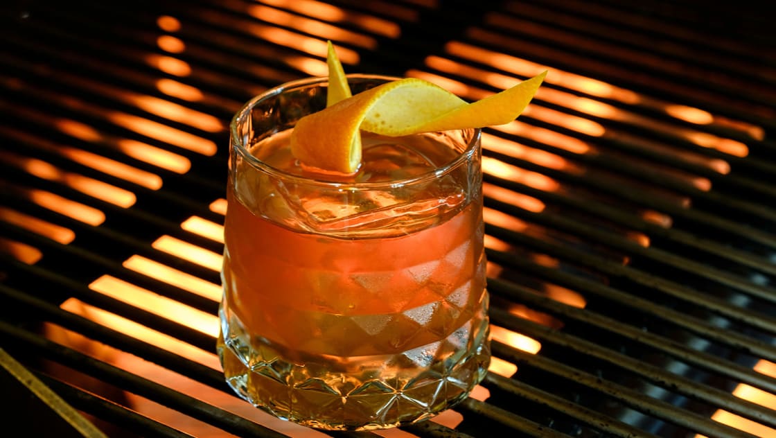 Ave's smokey cocktail on top of hot grill