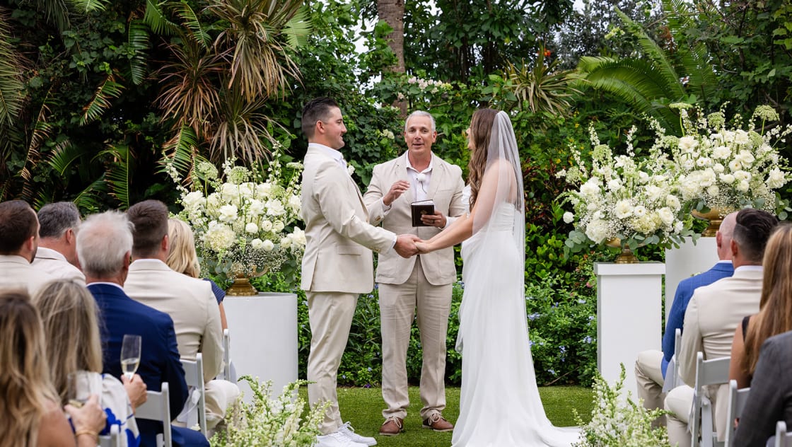 Kathryn and Matt at their wedding ceremony