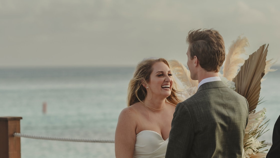 Kristina and Kevin at their wedding ceremony