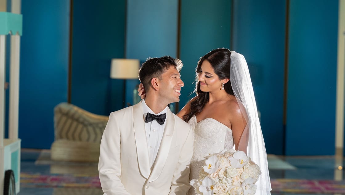 Kathryn and Matt at their wedding ceremony