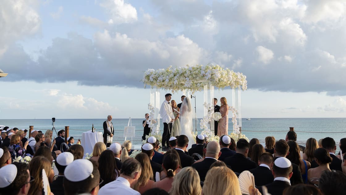 Kathryn and Matt at their wedding ceremony