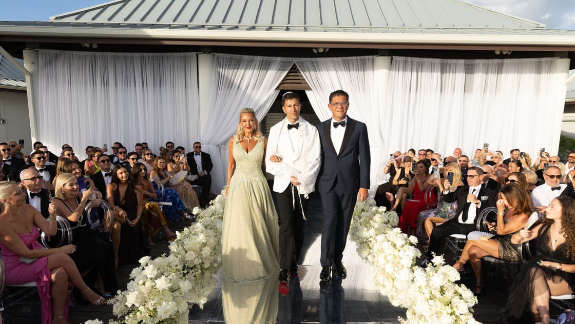 Kathryn and Matt at their wedding ceremony