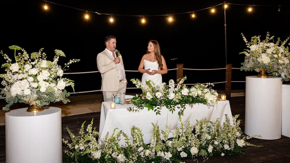 Kathryn and Matt at their wedding ceremony